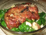 Pork with spinach and&nbsp;potatoes