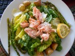 caesar,salmon,asparagus,potatoes