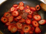 stawberries in pan